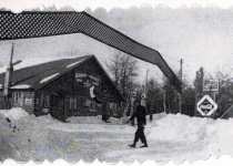 Edward (Bud) Schmidt, Ed & Minnies son, shoveling snow